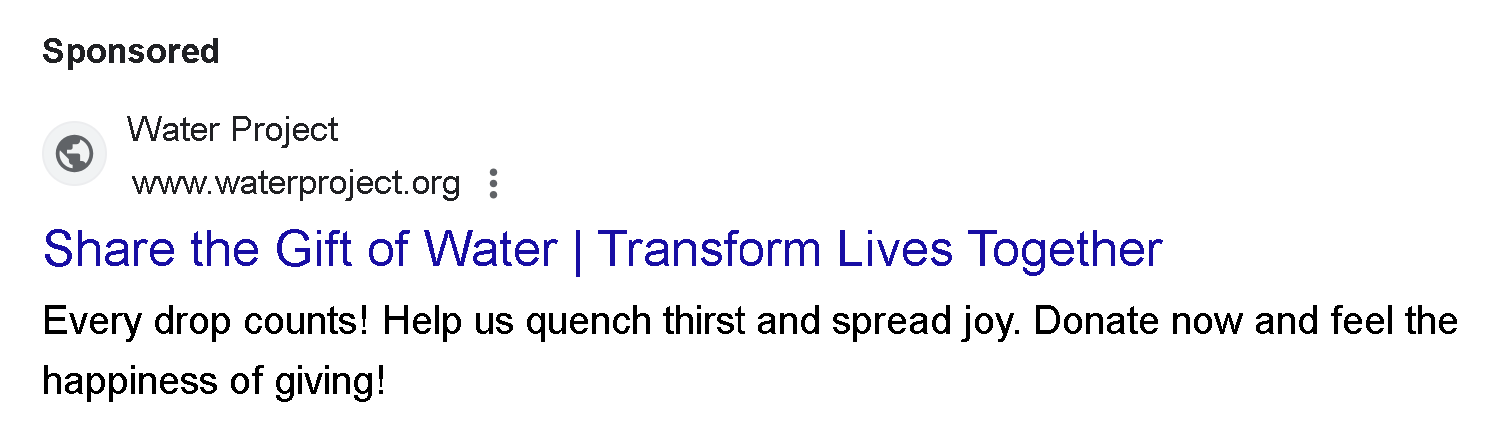 Google Ad Example 1