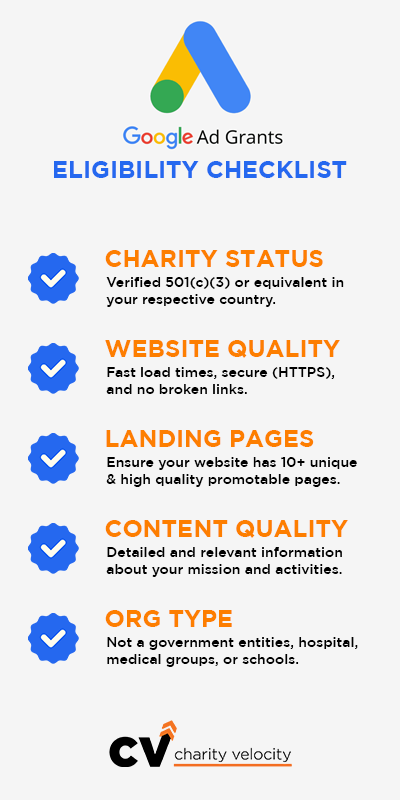 Google Ad Grants - Eligibility Checklist Google Ad Grants - Eligibility Checklist